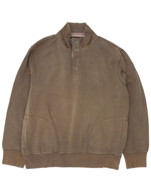 Marks & Spencer Sweat-shirt graphique à col boutonné pour homme 2XL en coton marron