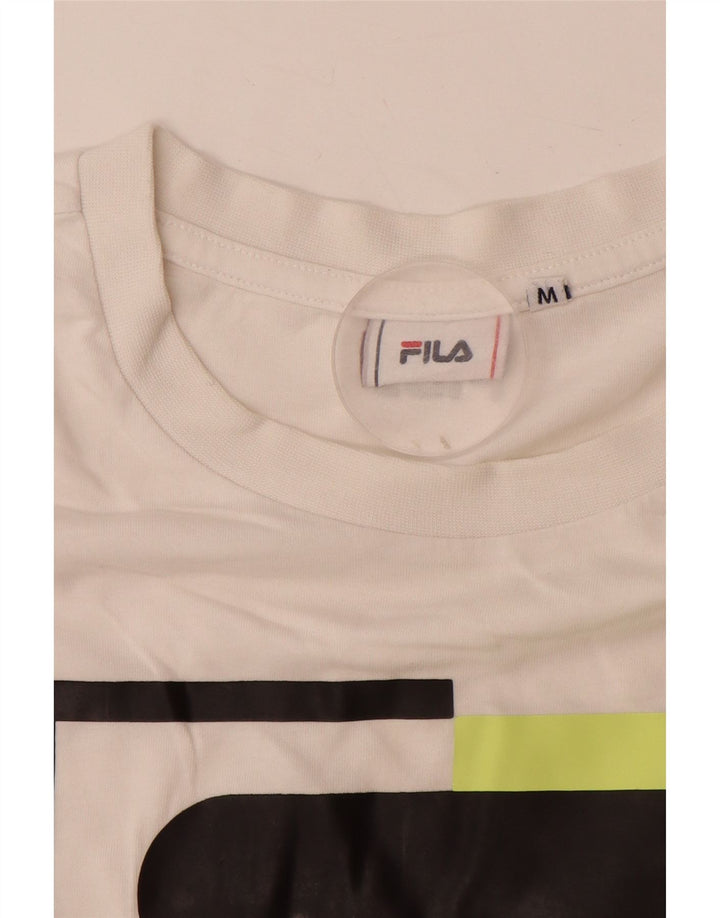 Fila T-Shirt Graphique Homme Blanc Moyen Coton