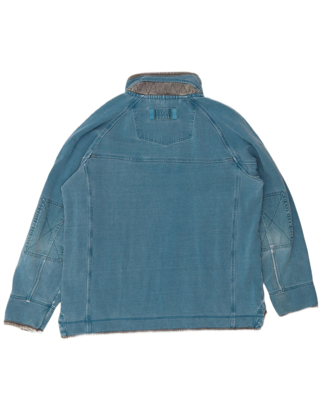 FAT FACE Sweat-shirt à col zippé pour hommes, grand coton bleu