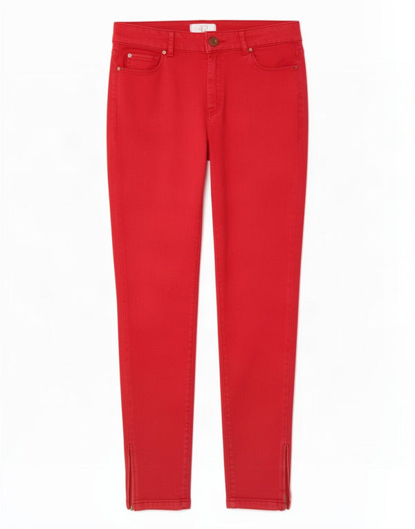 Zara Pantalon décontracté skinny pour femme EU 42 Large W32 L29 Coton rouge
