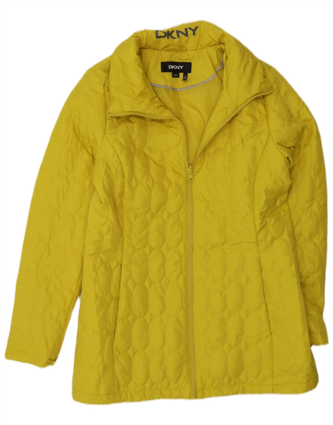Dkny Veste matelassée pour femme UK 12 Medium Jaune Polyester Moderne