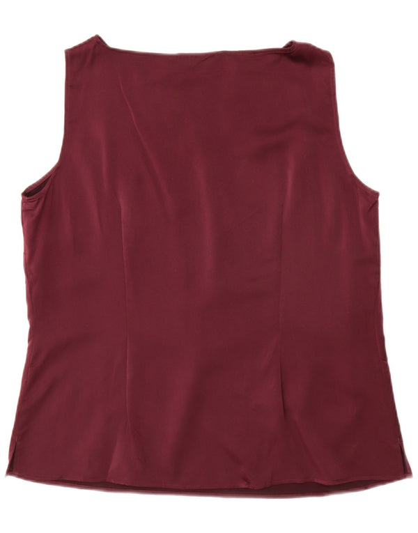 Marks & Spencer Womens Sleeveless Blouse Top UK 18 XL Burgundy Polyester