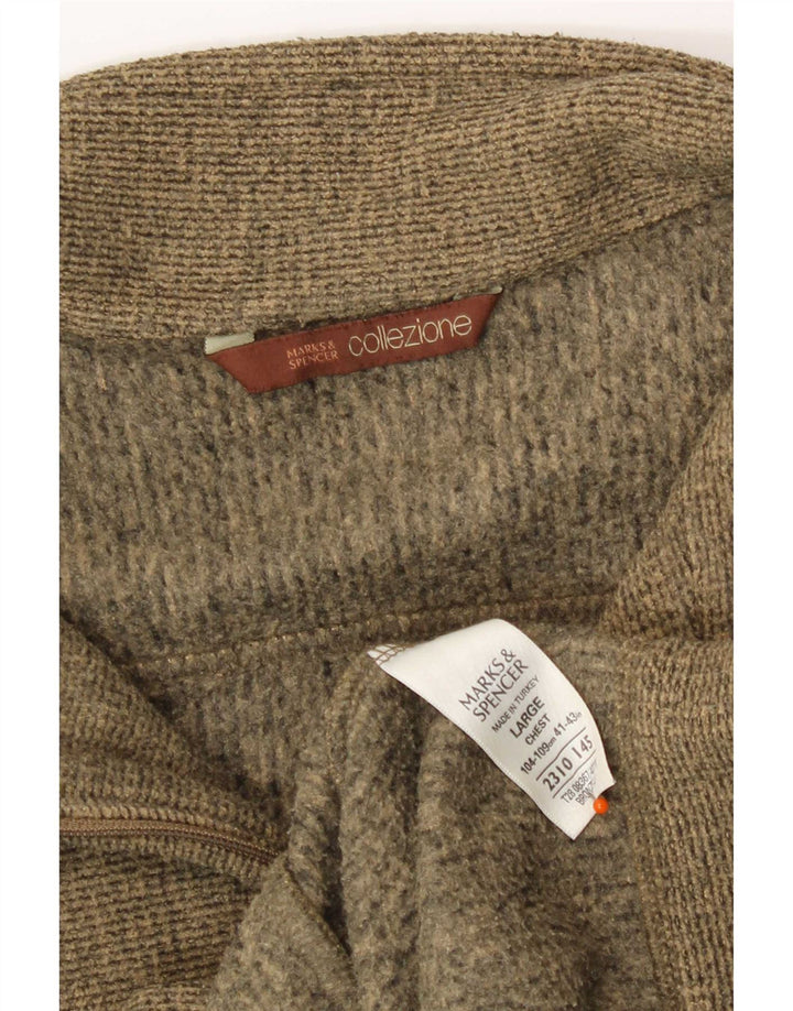 Marks & Spencer Veste de survêtement pour homme Large Kaki Moucheté Polyester