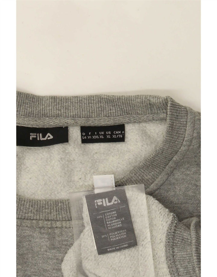 Fila Homme Graphic Sweatshirt Jumper XL Gris Coton