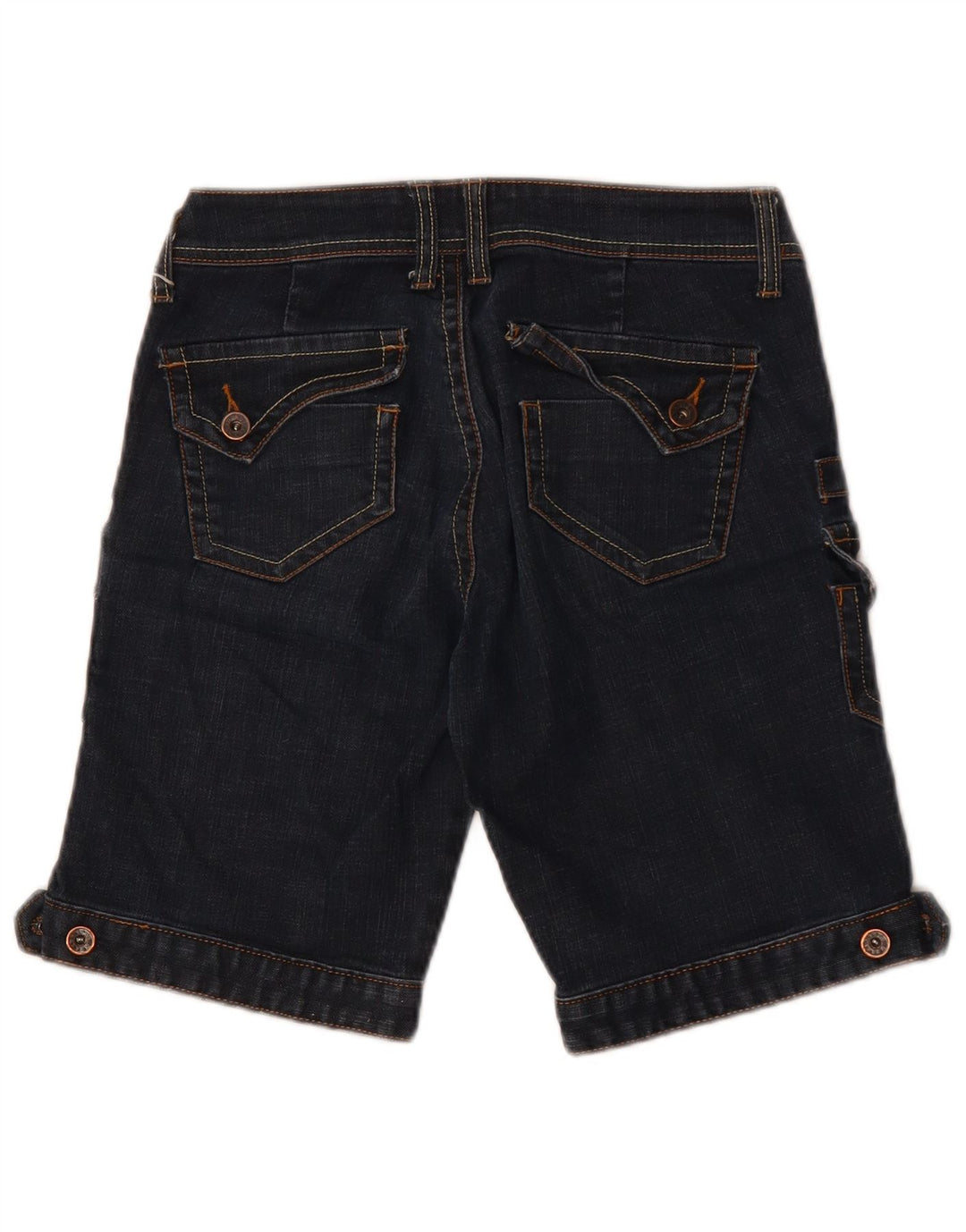 VINTAGE Short cargo en jean femme W28 bleu marine moyen