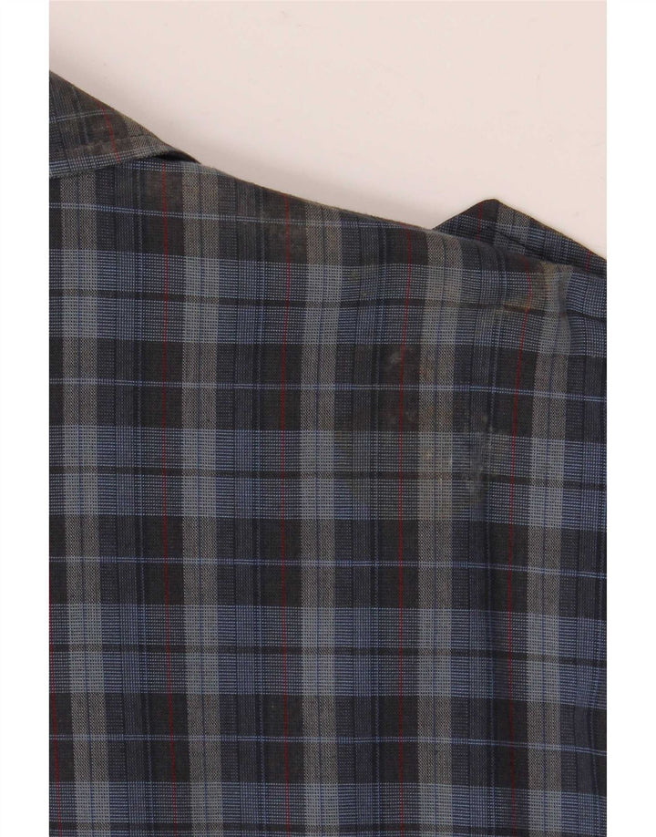 vintage Mens Military Bomber Jacket IT 52 XL Bleu Check Polyester