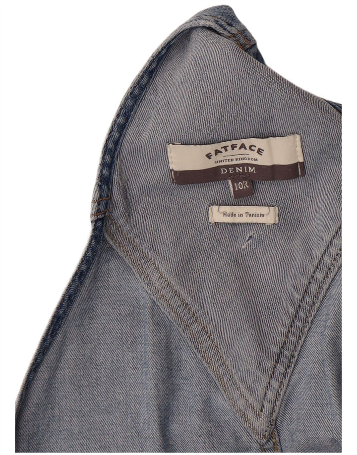 Fat Face Salopette short en jean pour femme UK 10 Small W34 Bleu