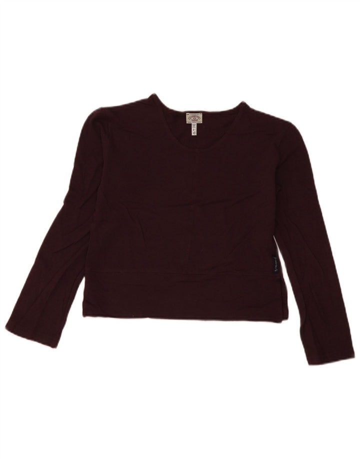 Armani Jeans Haut court à manches longues pour femme IT 44 Viscose bordeaux moyen