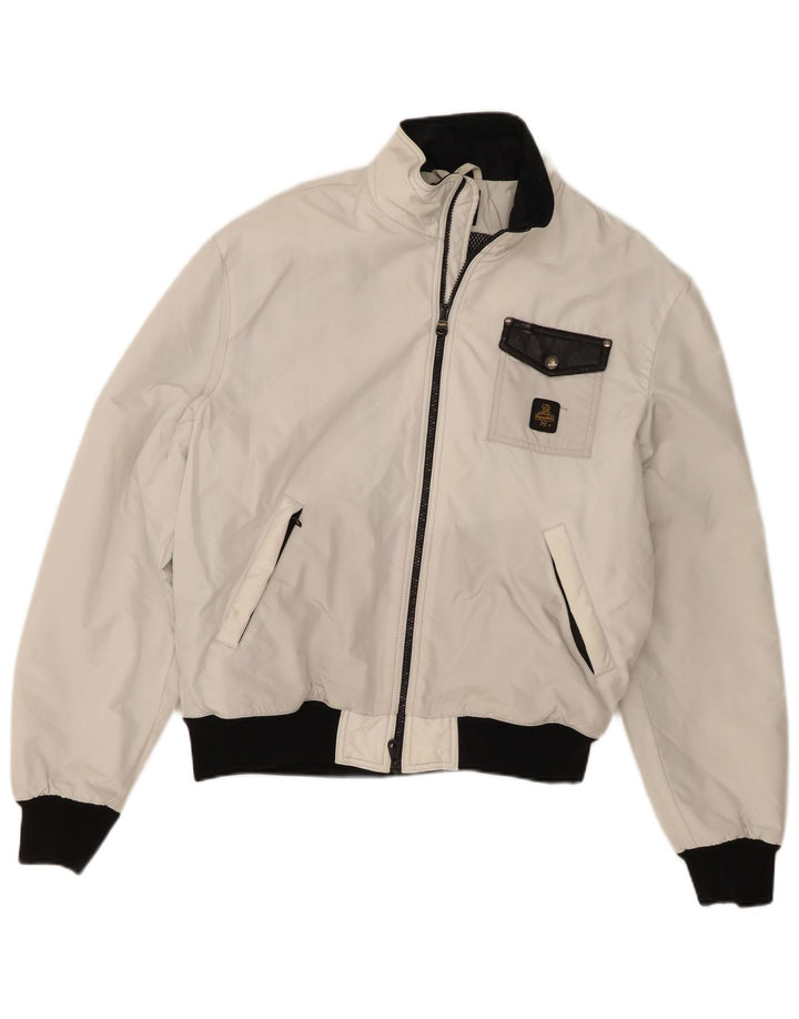 Refrigiwear Veste Bomber Homme UK 40 Large Blanc Colorblock Polyamide
