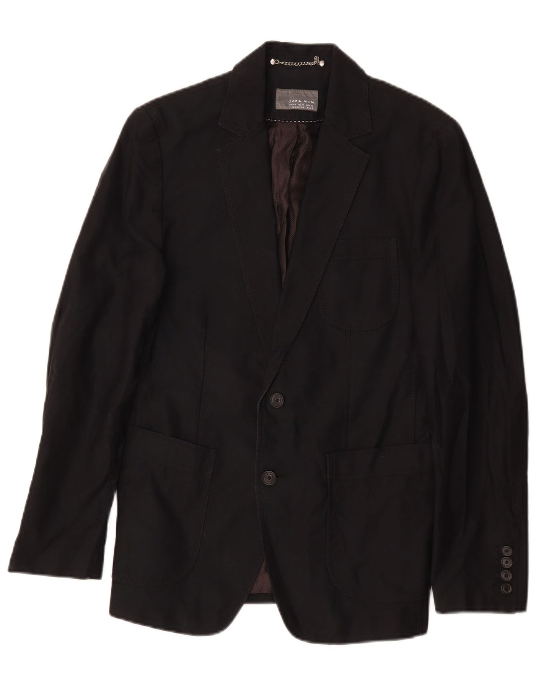 Zara Veste Blazer 2 Boutons Homme EU 46 Petit Bleu Marine