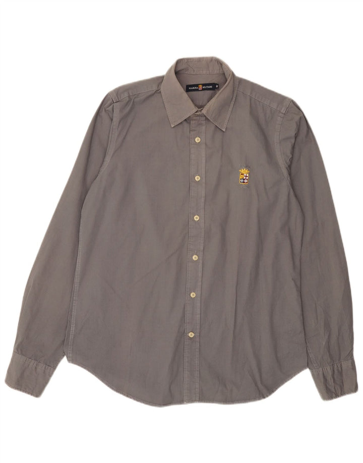 Marina Militare Chemise Homme Gris Moyen Coton