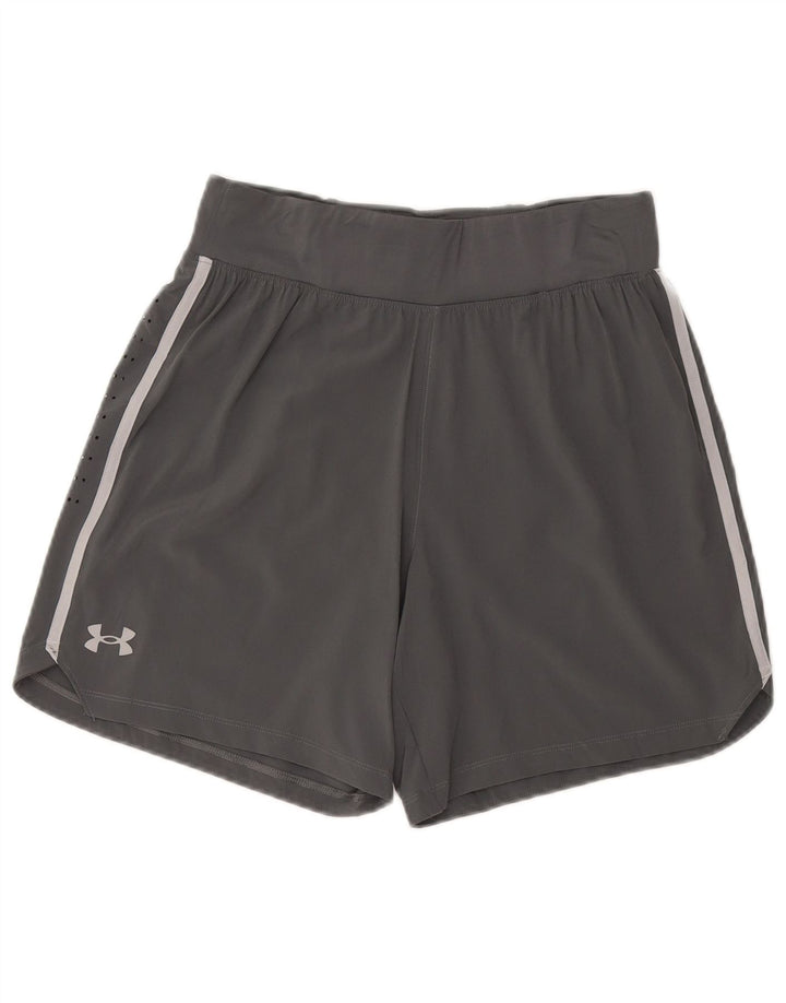UNDER ARMOUR Short de sport pour femme UK 14 Gris moyen Polyester