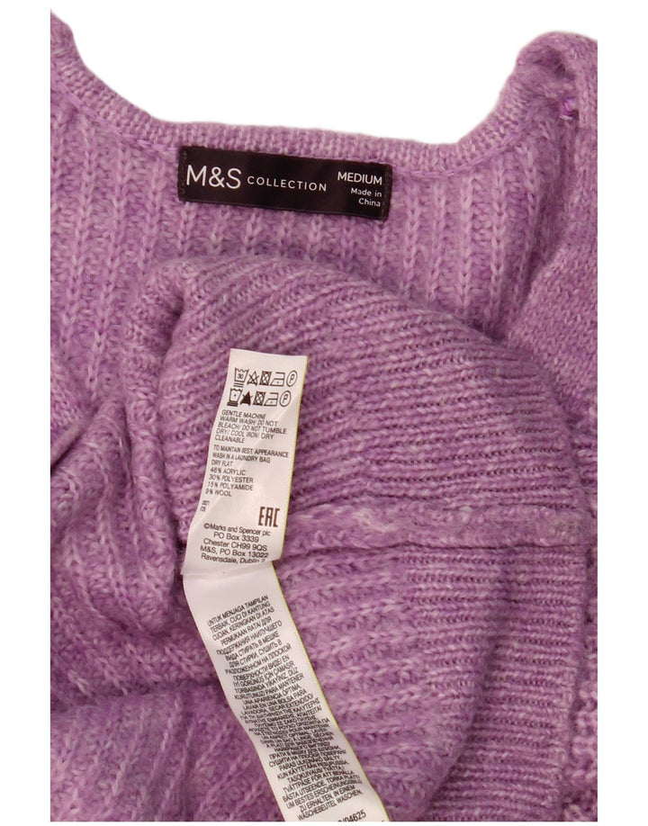 Marks & Spencer Pull surdimensionné à col en V pour femme UK 14 Violet moyen