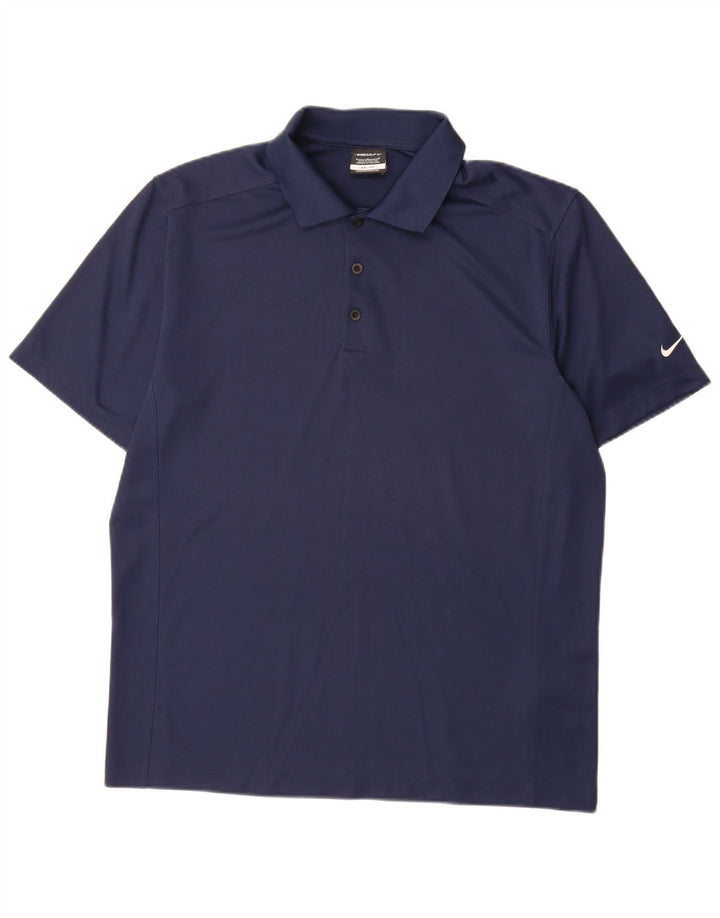 Nike Polo Dri Fit pour homme en polyester bleu marine Taille L