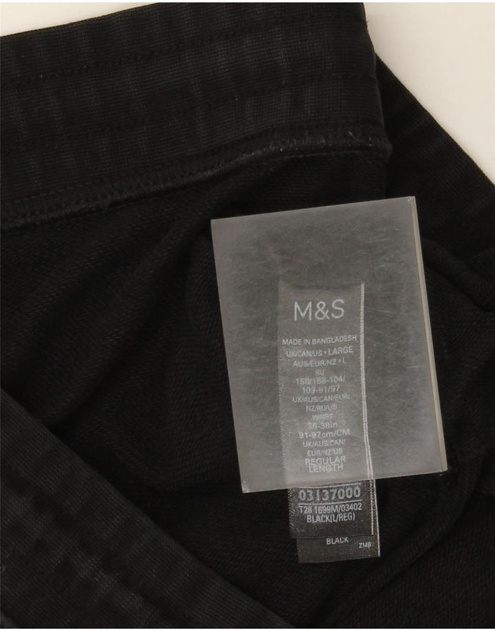 Marks & Spencer Pantalon de survêtement pour homme en coton noir Taille L