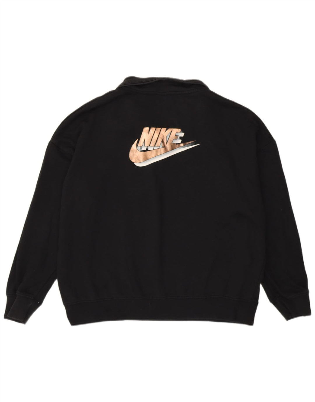 NIKE Sweat-shirt graphique surdimensionné pour femme UK 14 Noir moyen