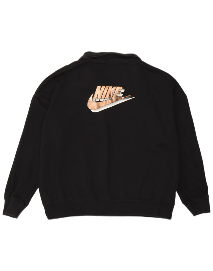 NIKE Sweat-shirt graphique surdimensionné pour femme UK 14 Noir moyen