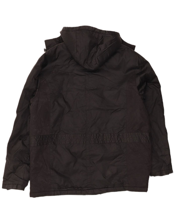 Adidas Veste utilitaire à capuche pour homme UK 40 Large Noir Polyamide