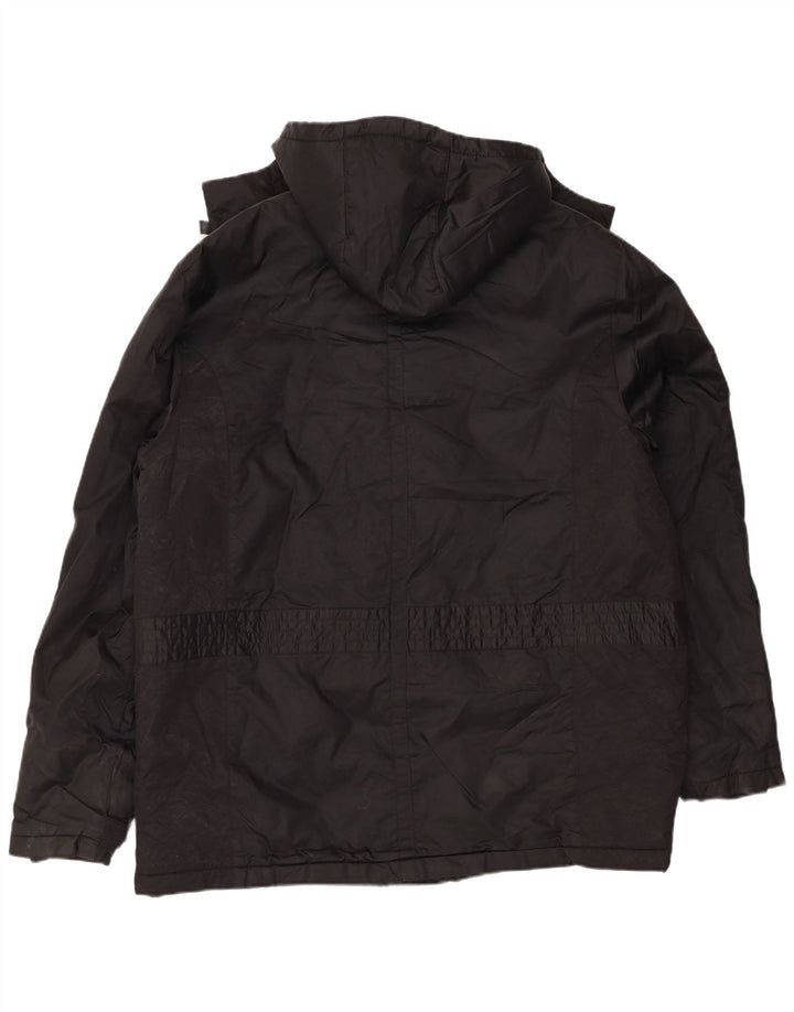 Adidas Veste utilitaire à capuche pour homme UK 40 Large Noir Polyamide