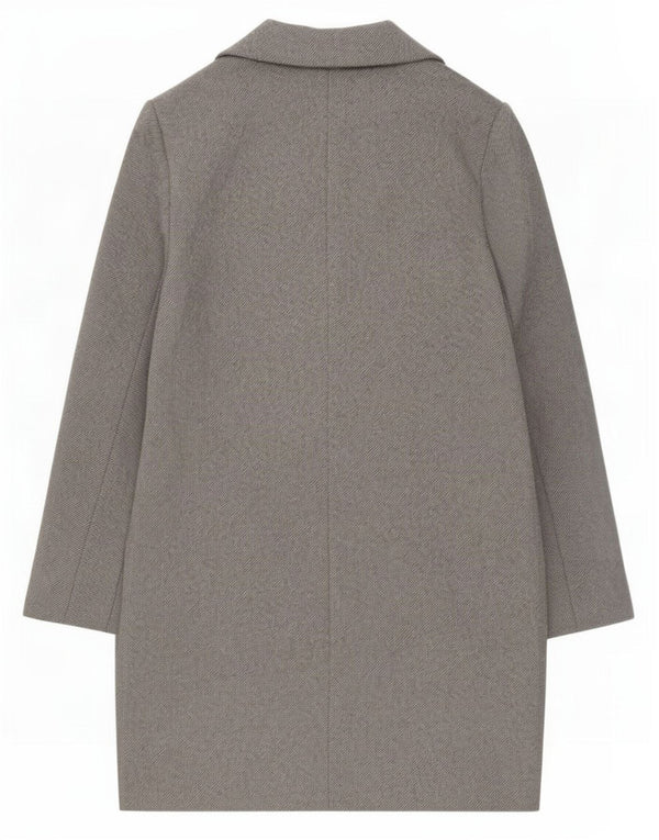Zara Manteau croisé pour femme UK 10 Petit Gris Polyester