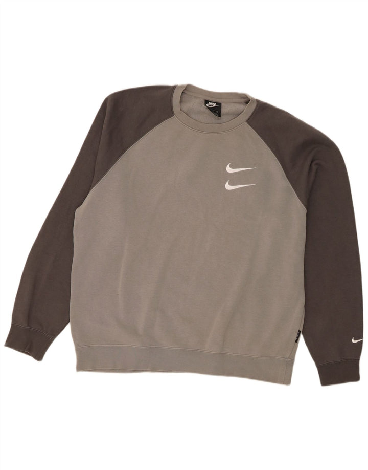 Nike Sweat-shirt graphique pour homme en coton gris Taille L