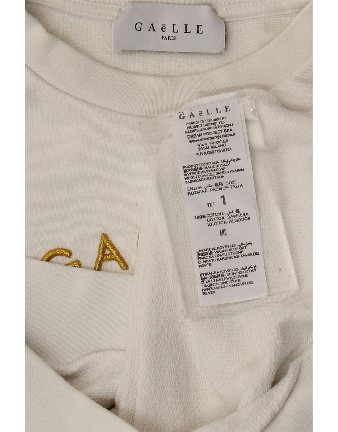 Gaelle Sweat-shirt surdimensionné graphique pour femme UK 10 Petit coton blanc