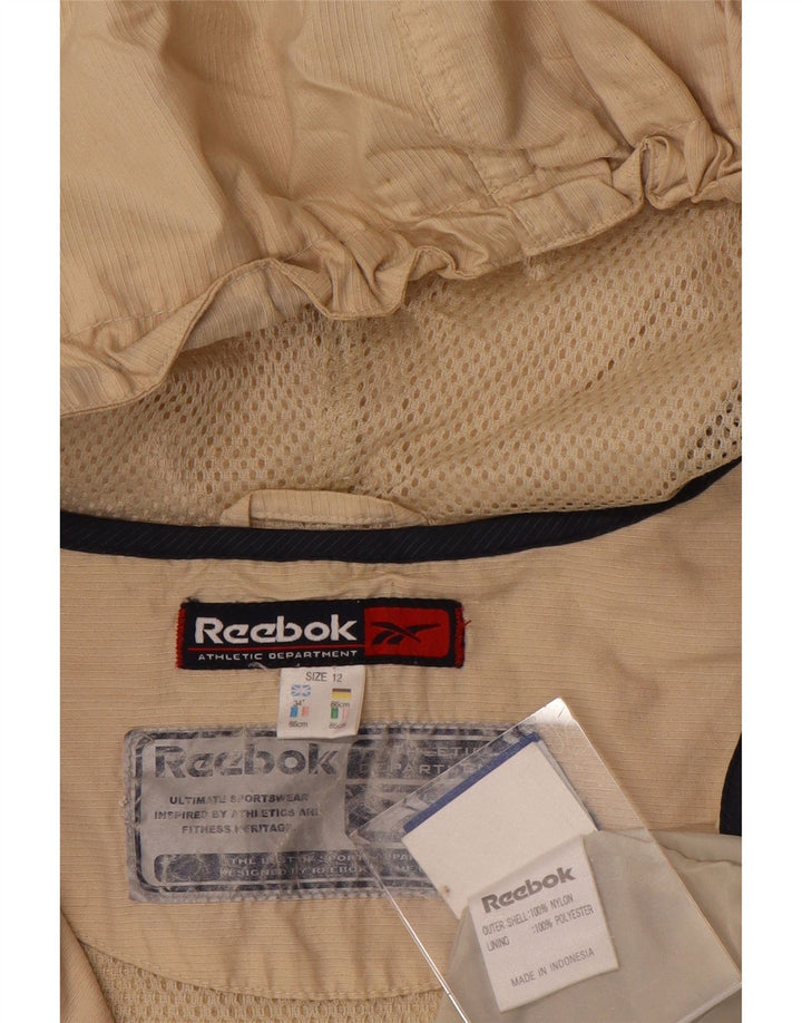 Reebok Veste de pluie à capuche pour femme UK 12 Beige moyen Colourblock