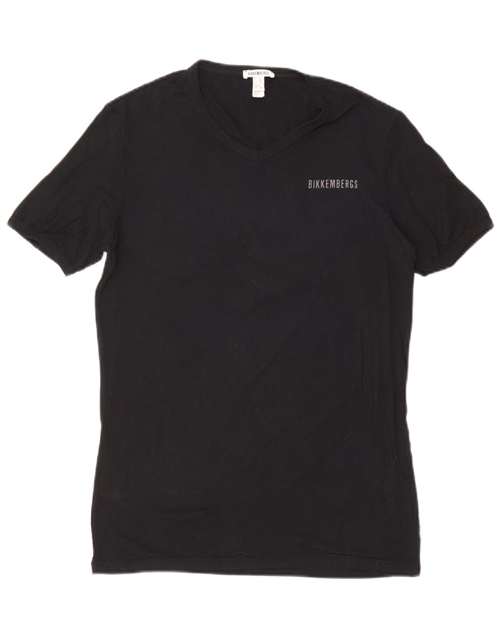 Bikkembergs T-Shirt Homme Top UK 38 Moyen Noir Modal