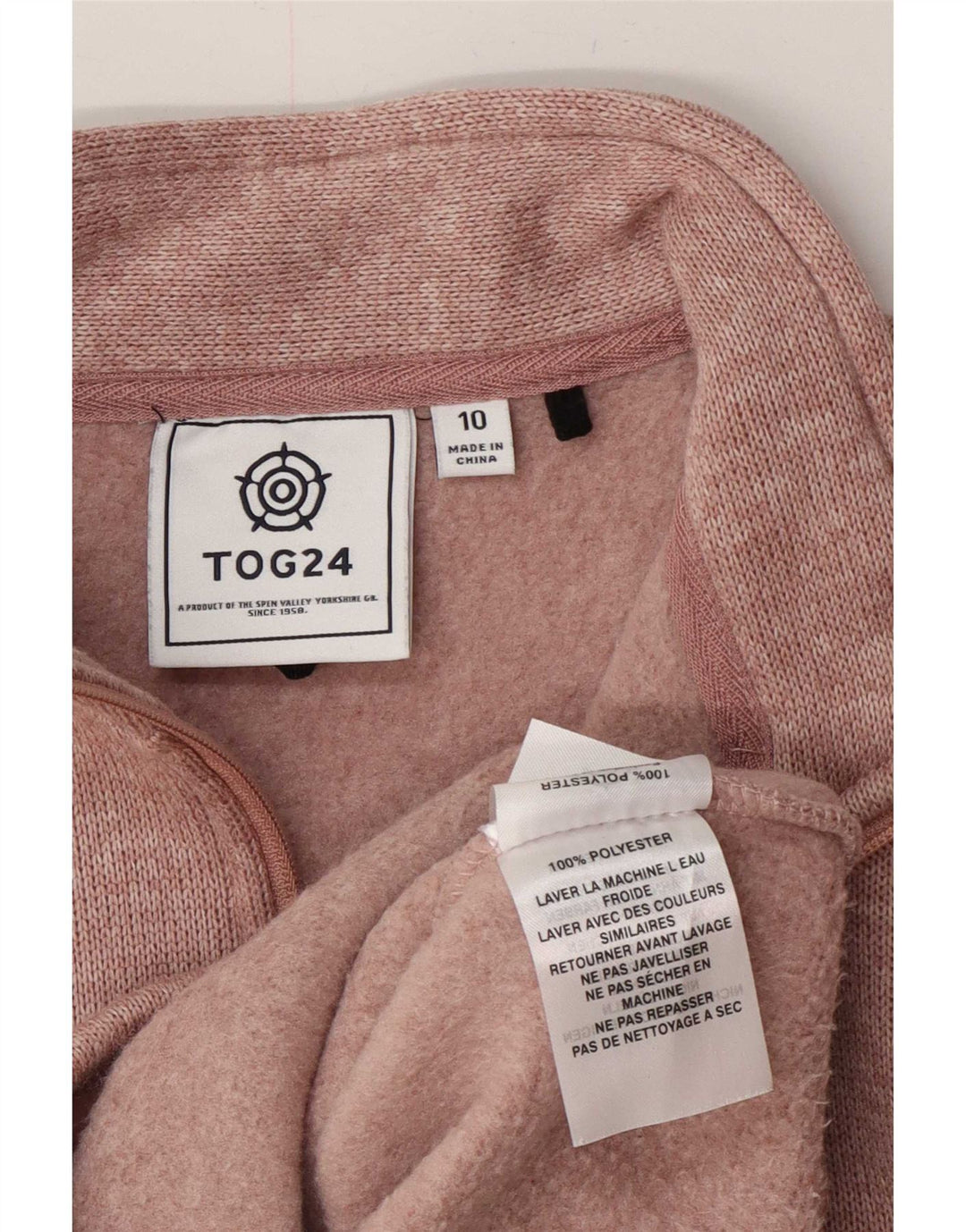 Tog 24 Sweat-shirt surdimensionné à col zippé pour femme UK 10 Petit Rose