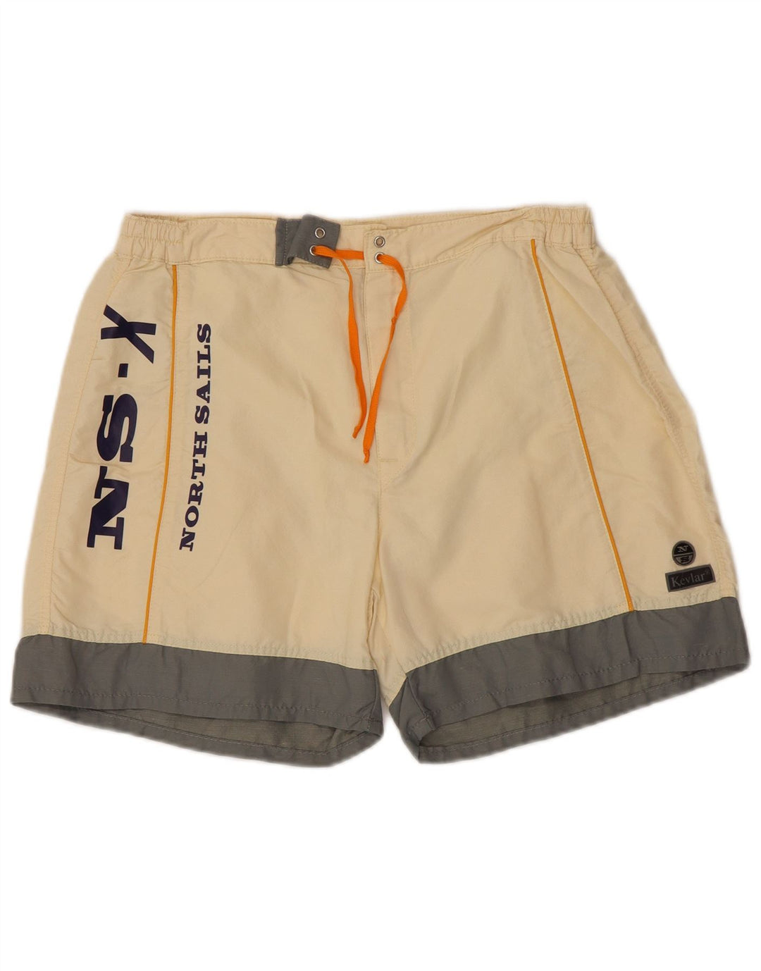 North Sails Short de Bain Graphique Homme Blanc Cassé Moyen Colourblock