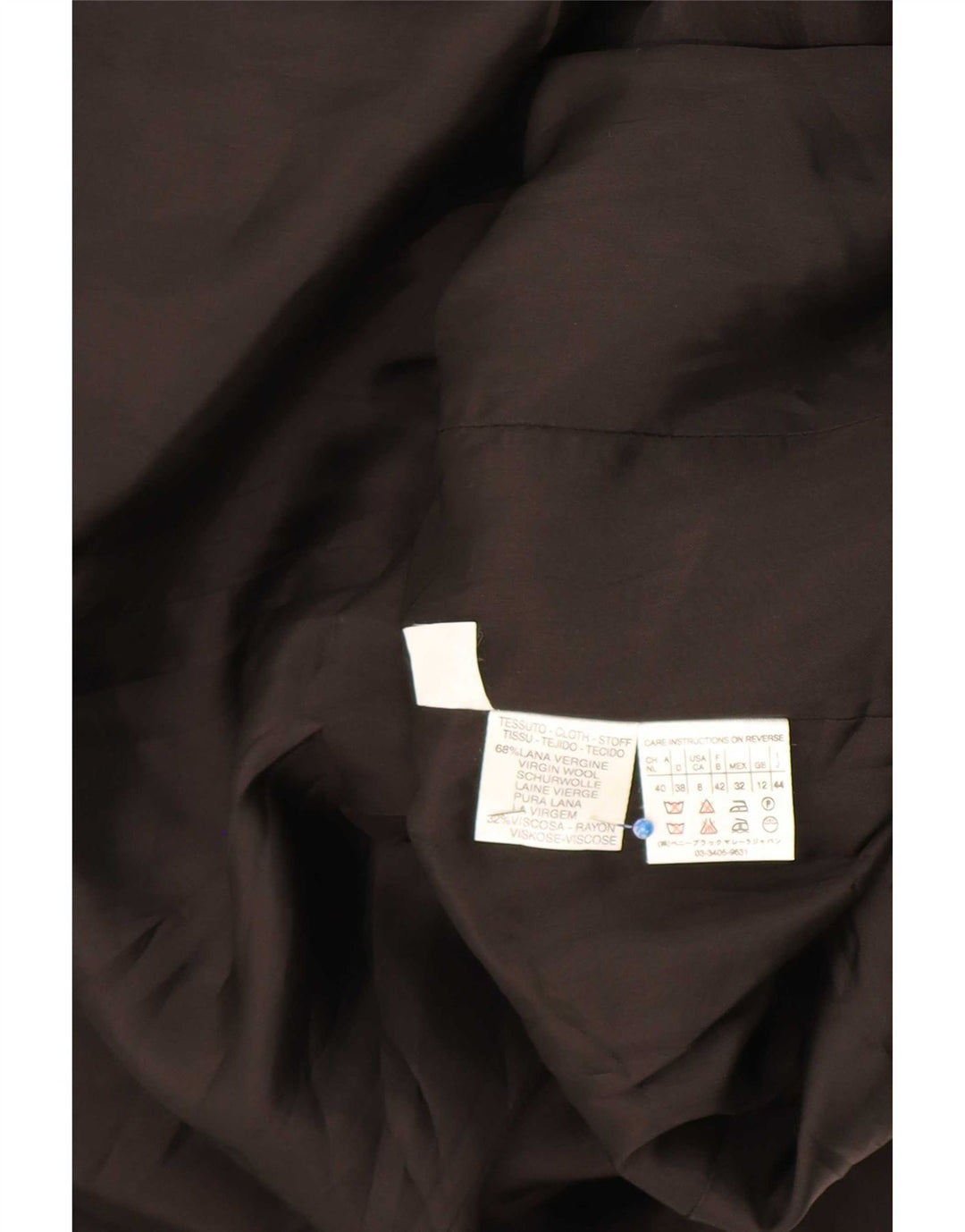 Marella Manteau Femme UK 12 Laine Rayée Noir Moyen