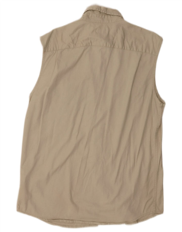 Wrangler Chemise Sans Manches Homme Coton Beige Moyen