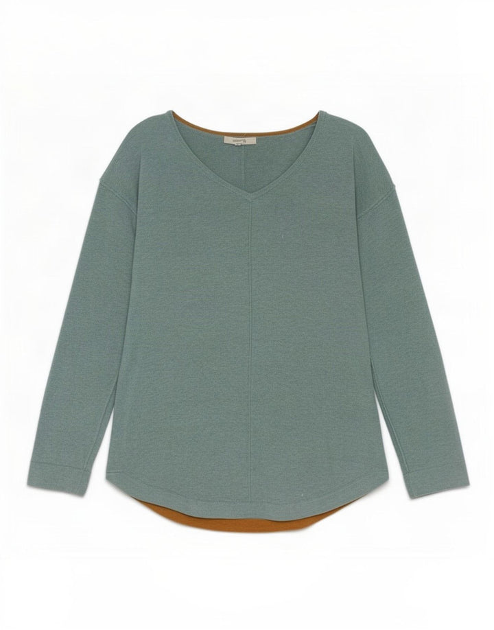 White Stuff Pull col V pour femme UK 8 Small Bleu Coton