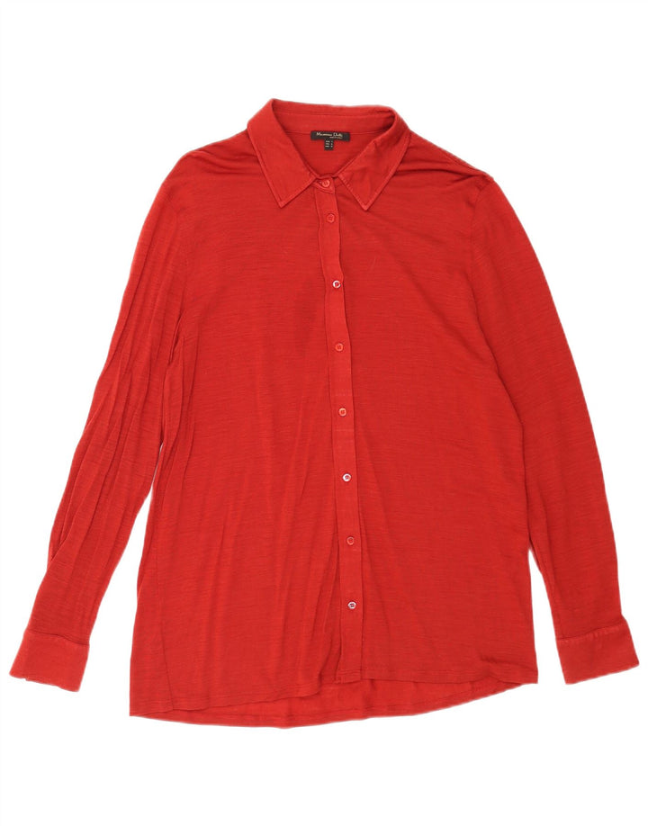 Massimo Dutti Chemise Femme UK 16 Large Rouge