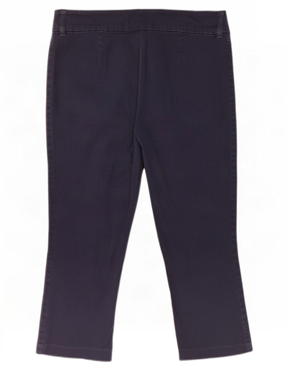 Benetton Pantalon Capri Droit Femme IT 44 Medium W32 L22 Bleu Marine