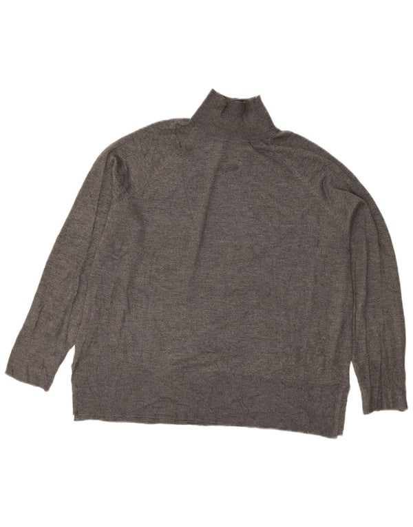 Zara Pull surdimensionné à col roulé pour femme UK 14 Gris moyen