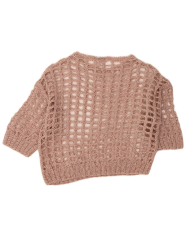 Liu Jo Pull court à col bateau en crochet pour femme UK 10 Petit Rose