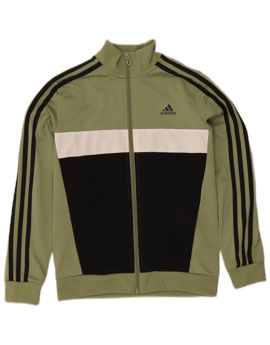 Adidas Veste de survêtement pour garçon 9-10 ans Kaki Colourblock Polyester