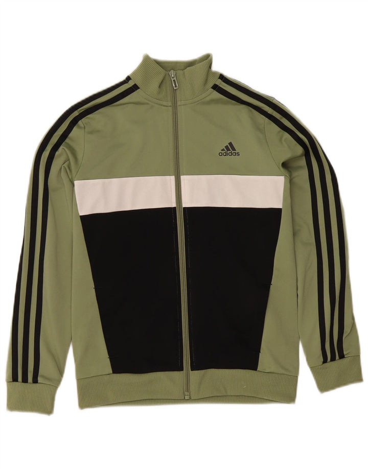 Adidas Veste de survêtement pour garçon 9-10 ans Kaki Colourblock Polyester