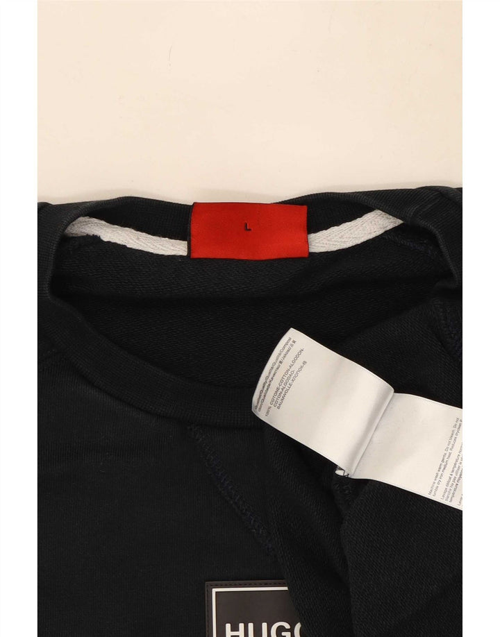 Hugo Boss Homme Sweatshirt Jumper Large Bleu Marine Coton