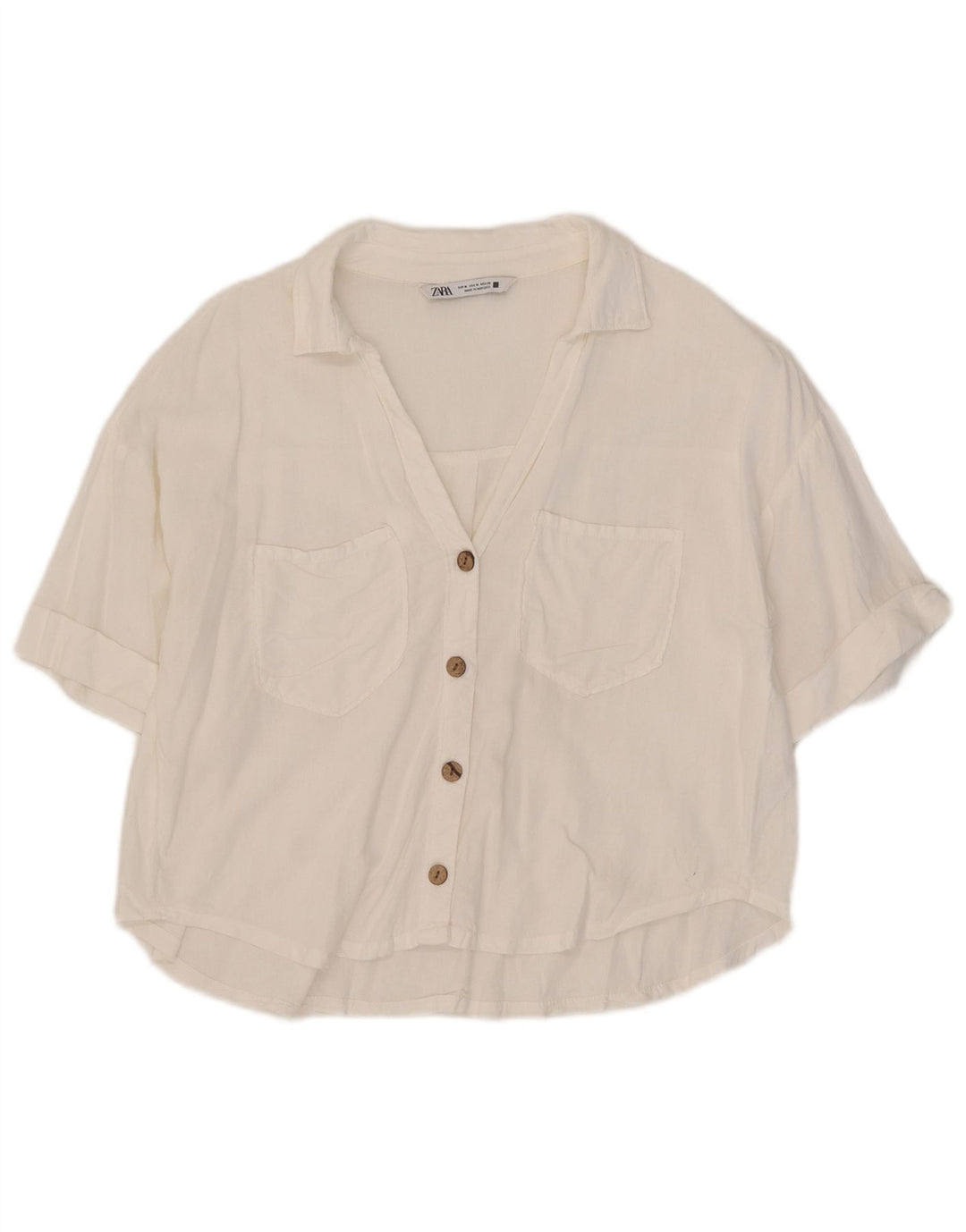Zara Chemise surdimensionnée pour femme UK 14 Blanc moyen