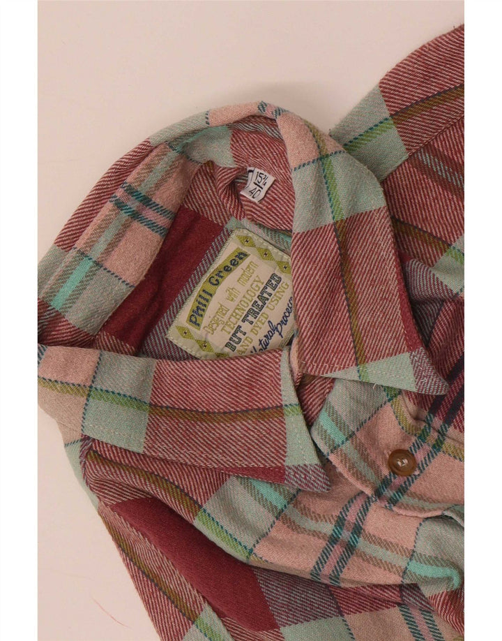 vintage Chemise en flanelle homme Taille 40 15 3/4 Chèque rouge moyen