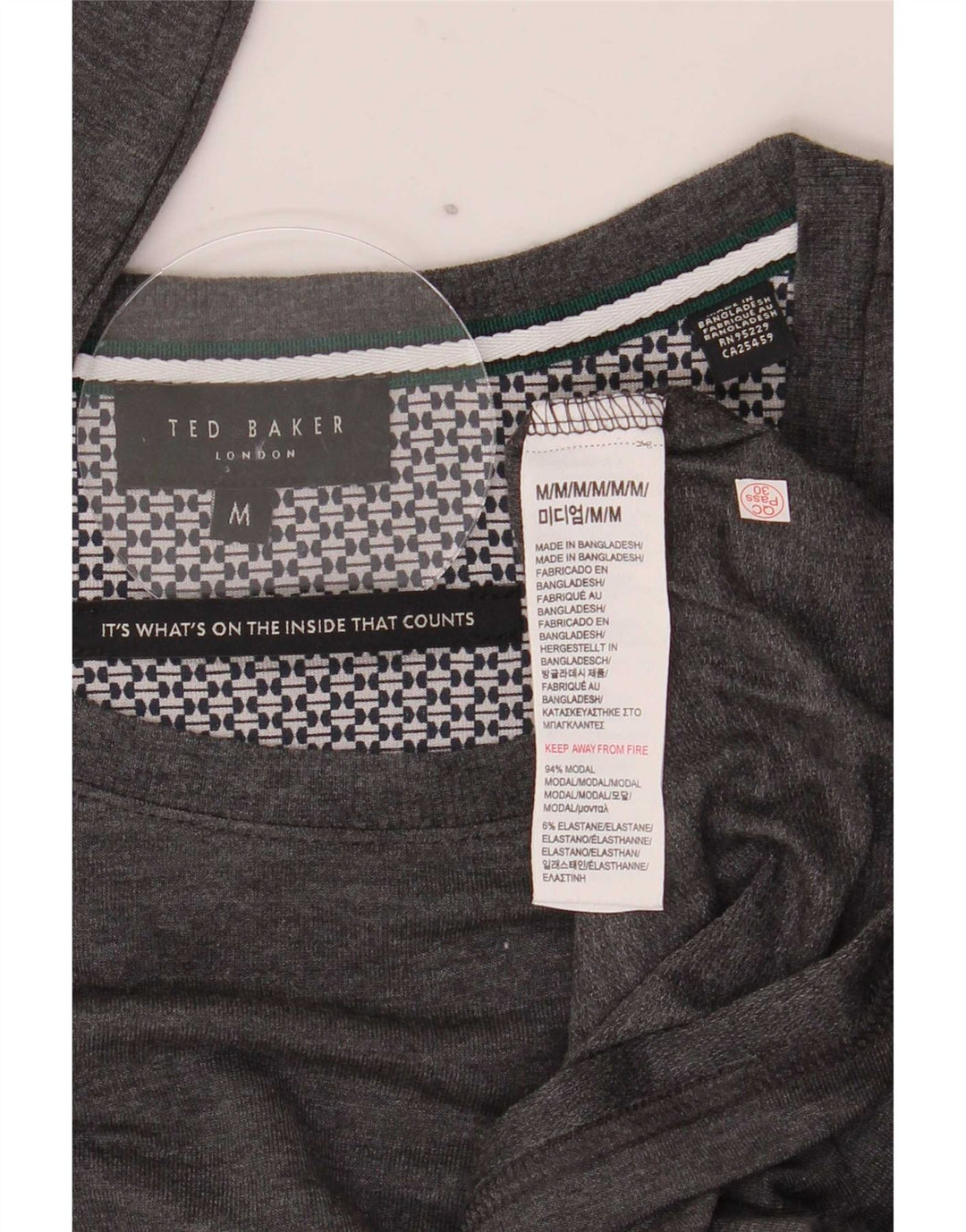 Ted Baker Top à Manches Longues Homme Gris Moyen Modal