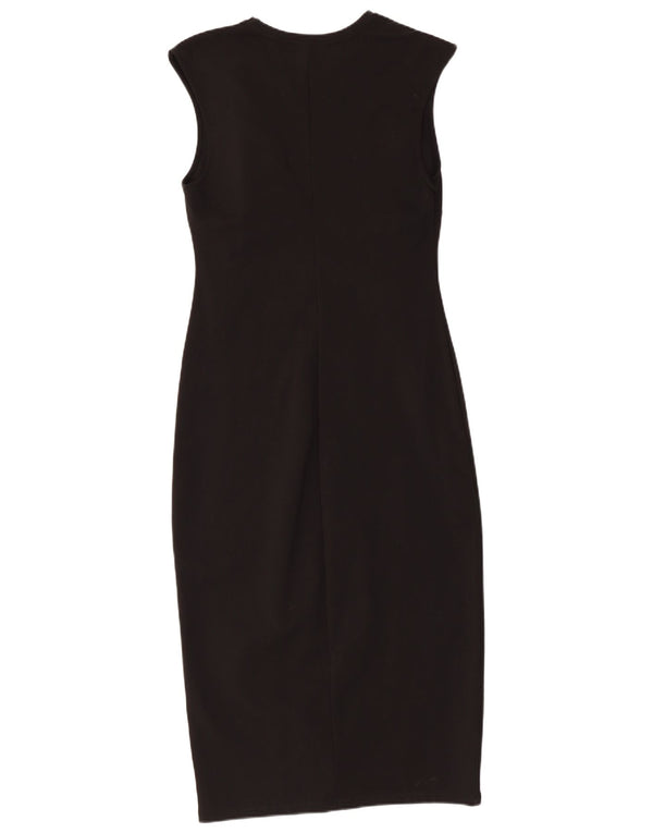 Zara Robe fourreau sans manches pour femme Coupe ajustée UK 14 Large Noir