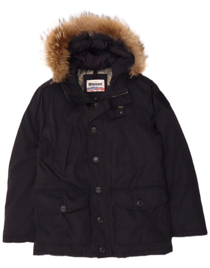 BLAUER Parka à capuche pour homme UK 42 XL Bleu marine