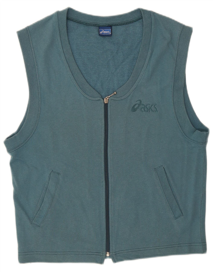 Asics Veste de survêtement sans manches pour hommes, grand bleu