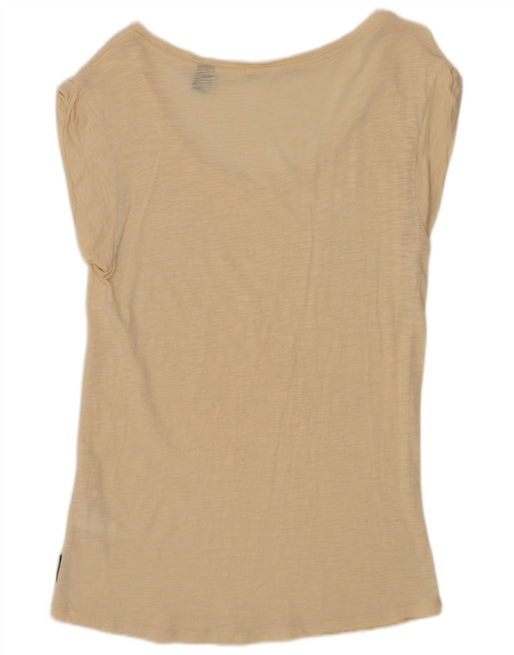 Maison Scotch T-Shirt Femme Top Taille 1 Petit Coton Beige