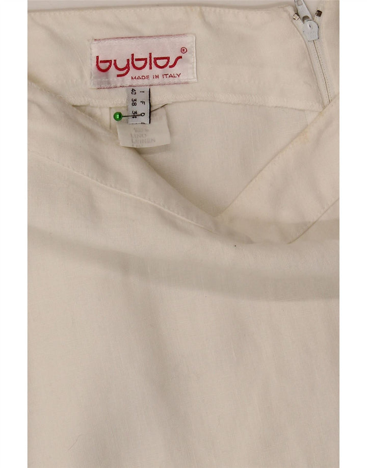 Byblos Jupe crayon femme IT 40 Small W28 Lin blanc