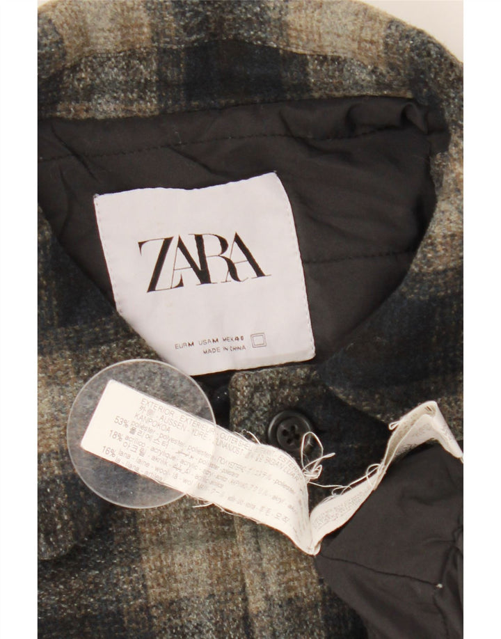 Zara Chemise En Flanelle Lumberjack Homme Noir Moyen Carreaux Polyester