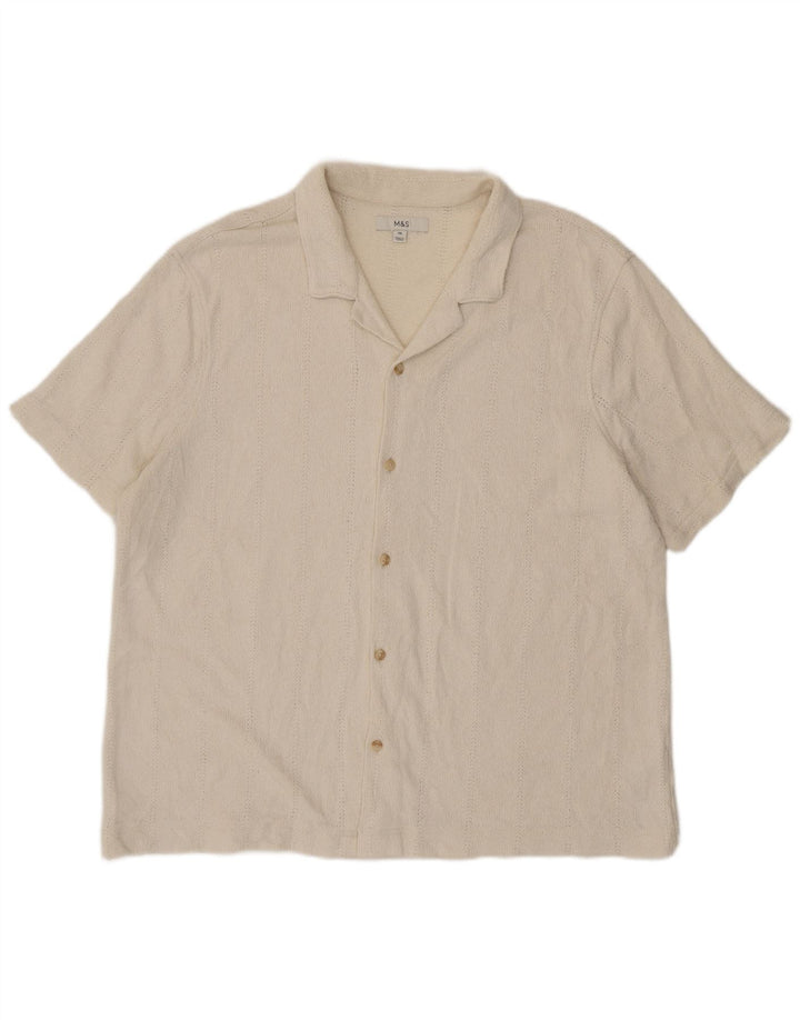 Marks & Spencer Chemise à manches courtes pour homme 2XL en coton blanc cassé